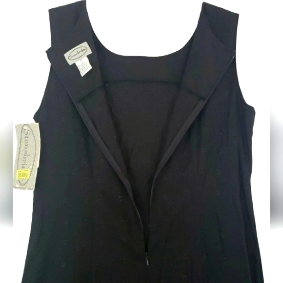 Linen Blend Maxi Dress Black VTG. Stonebridge Size 8 Sleeveless NWT. - Picture 3 of 11